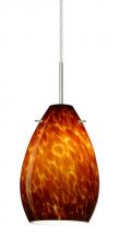 Besa Lighting 1BT-171318-HAL-SN - Besa Pera 6 Pendant Satin Nickel Amber Cloud 1x40W Halogen