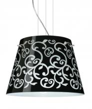 Besa Lighting 1KV-4340BD-LED-SN - Besa Amelia 15 LED Pendant 1KV Black Damask Satin Nickel 3x11W LED