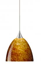 Besa Lighting XP-757018-SN - Besa Pendant Sasha Satin Nickel Amber Cloud 1x50W GY6.35