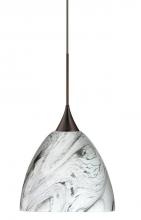 Besa Lighting 1XT-7570MG-BR - Besa Pendant Sasha Bronze Marble Grigio 1x50W GY6.35