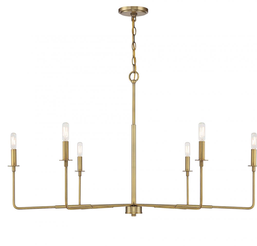 Salerno 6-Light Chandelier in Warm Brass