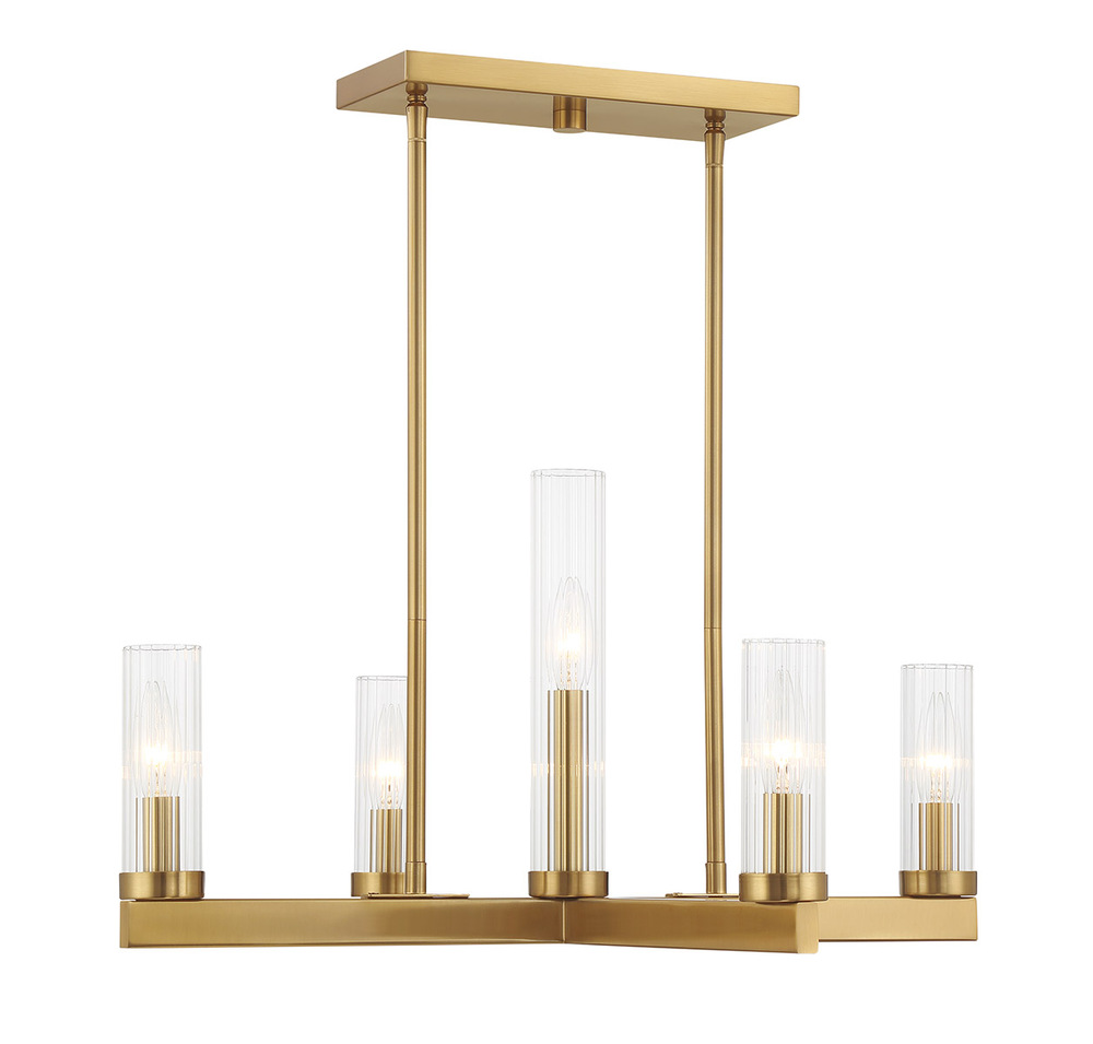 Carina 5-Light Chandelier in Warm Brass