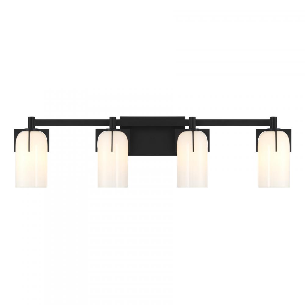 Caldwell 4-Light Bathroom Vanity Light in Matte Black