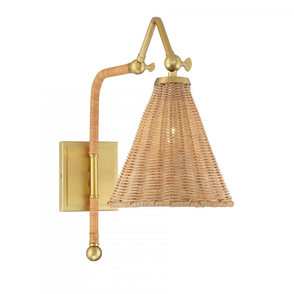 Linell 1-Light Wall Sconce in Warm Brass