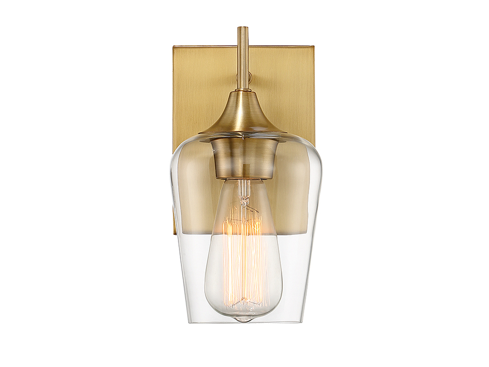 Octave 1-Light Wall Sconce in Warm Brass