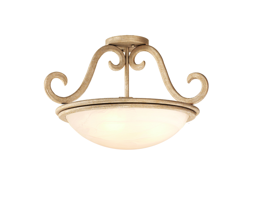 Santa Barbara 3 Light Semi Flush Mount