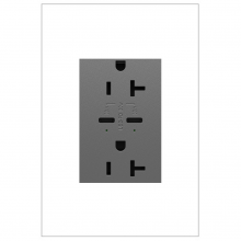 Legrand ARTRUSB20PD30M4 - adorne® 20A Tamper-Resistant Ultra-Fast Plus Power Delivery USB Type-C/C Outlet, Plus-Size, Magnesiu