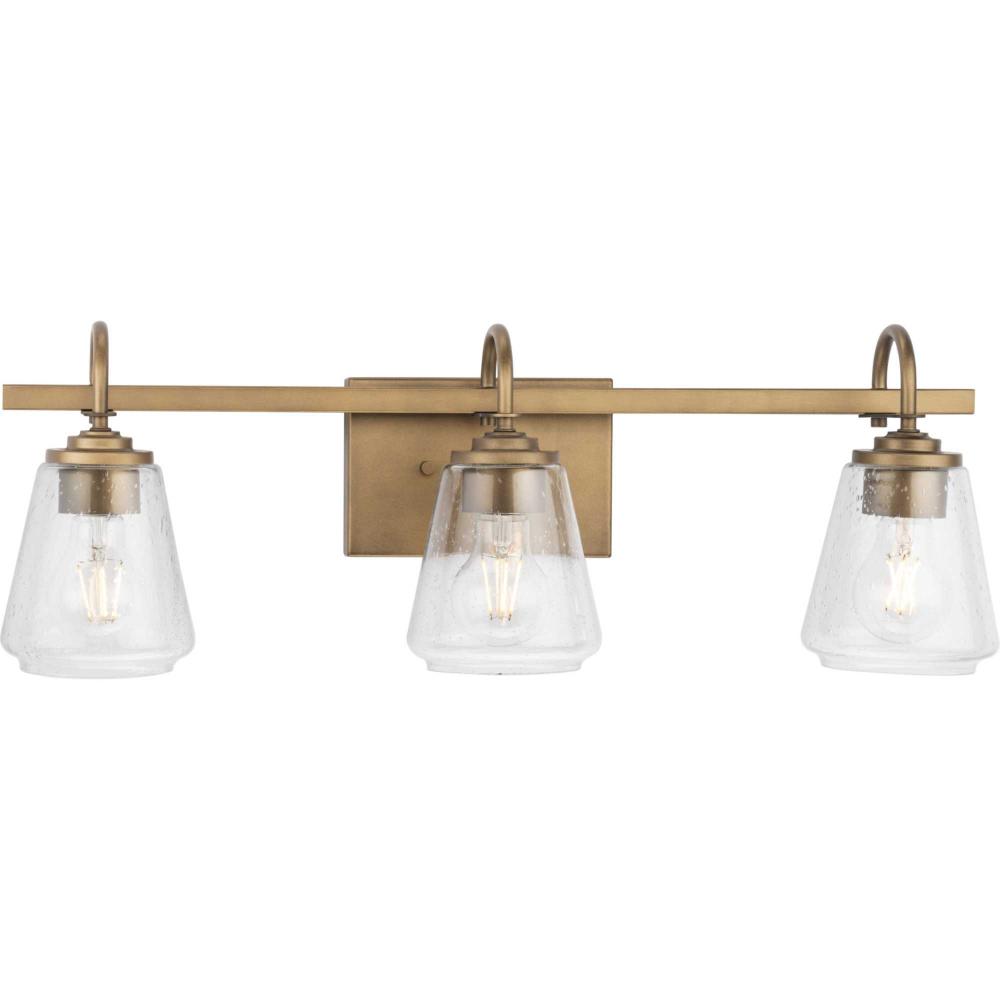 Martenne Collection Three-Light Aged Bronze Modern Farmhouse Vanity Light