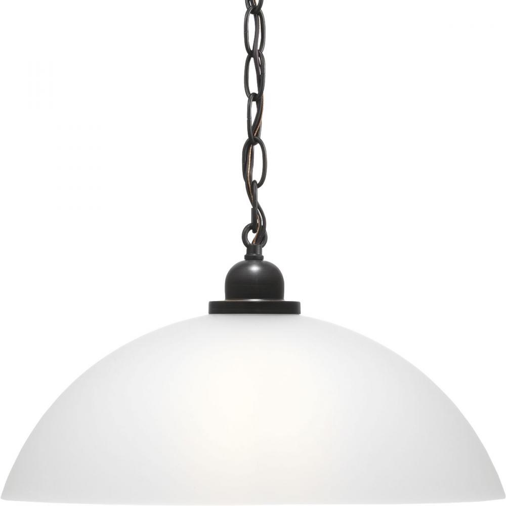 Classic Dome Collection One-Light Antique Bronze Transitional Pendant