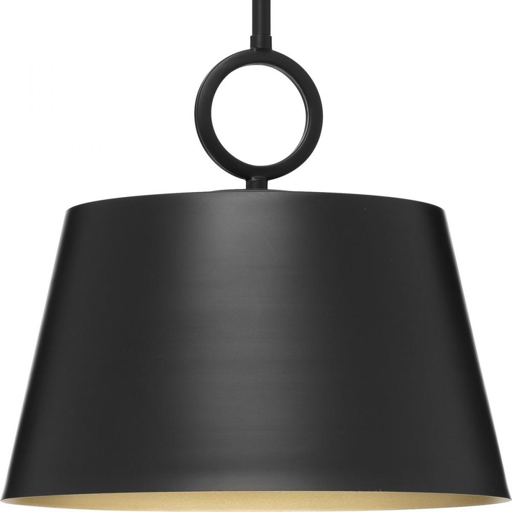 Parkhurst Collection One-Light New Traditional Matte Black Metal Pendant Light