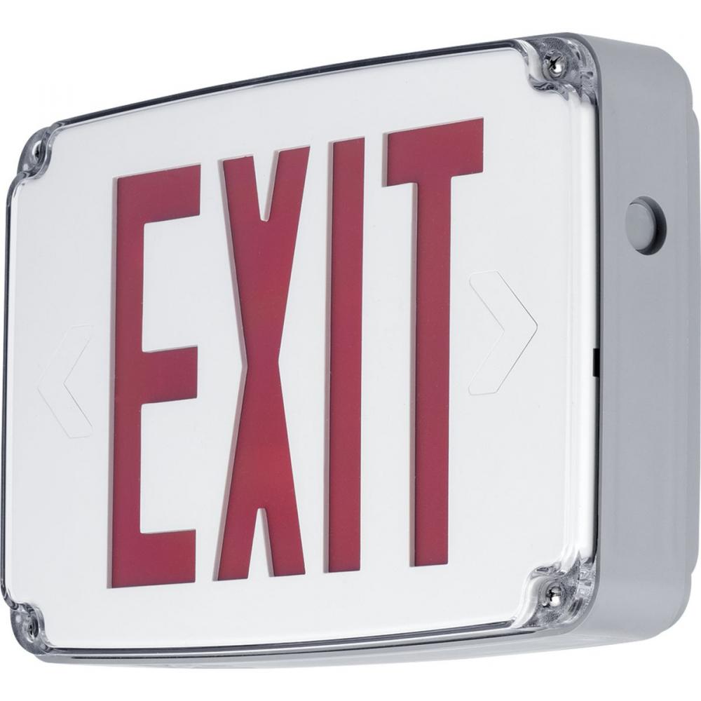 Wet Location LED Emergency Exit Sign Single Face Red Letters