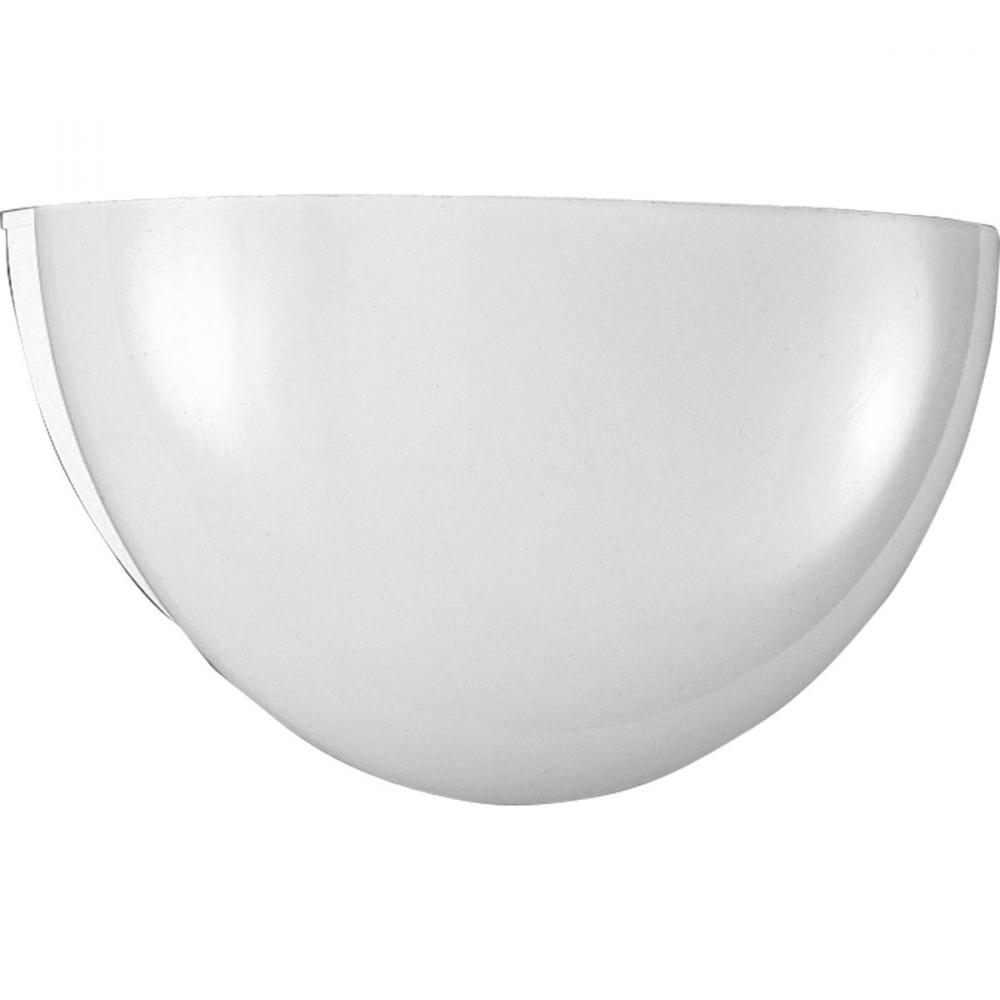 One Light White White Glass Wall Light