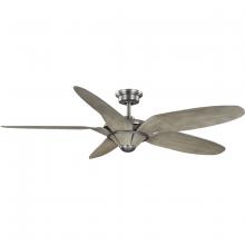 Progress P250073-081 - Mesilla Collection 60" Five-Blade White Barnwood/Antique Nickel Indoor/Outdoor DC Motor Urban In