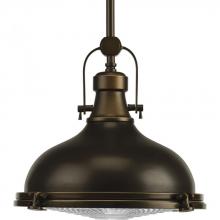  P5188-108 - Fresnel Lens Collection One-Light Oil Rubbed Bronze Fresnel Glass Coastal Pendant Light