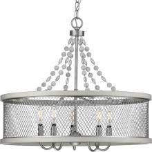 Progress P400205-141 - Austelle Collection Five-Light Galvanized Finish Farmhouse Chandelier Light