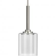 Progress P500103-009 - Kene Collection One-Light Brushed Nickel Clear Glass Craftsman Pendant Light