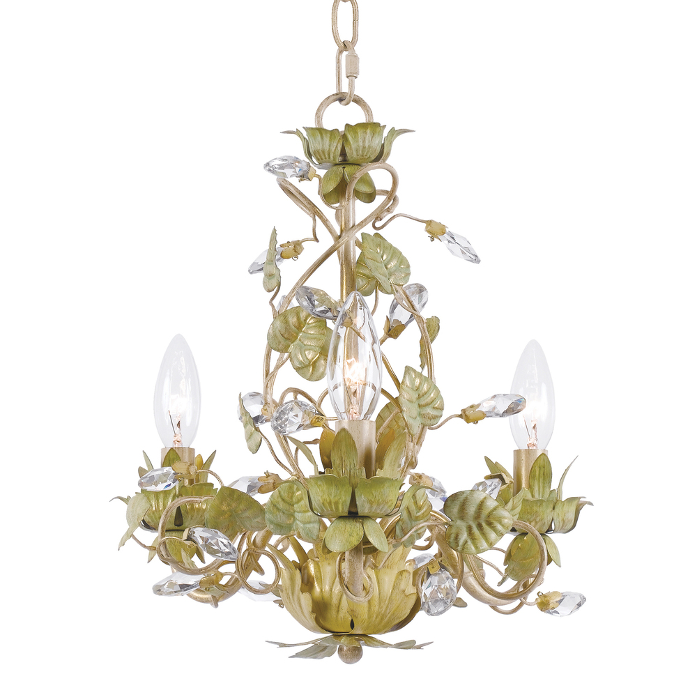 Crystorama Josie 3 Light Champagne Green Tea Mini Chandelier