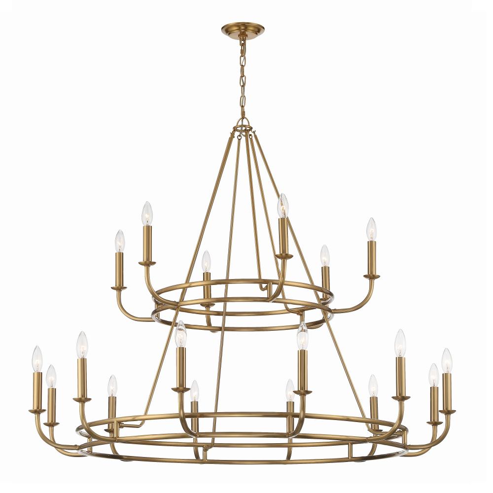 Bailey 18 Light Aged Brass Chandelier