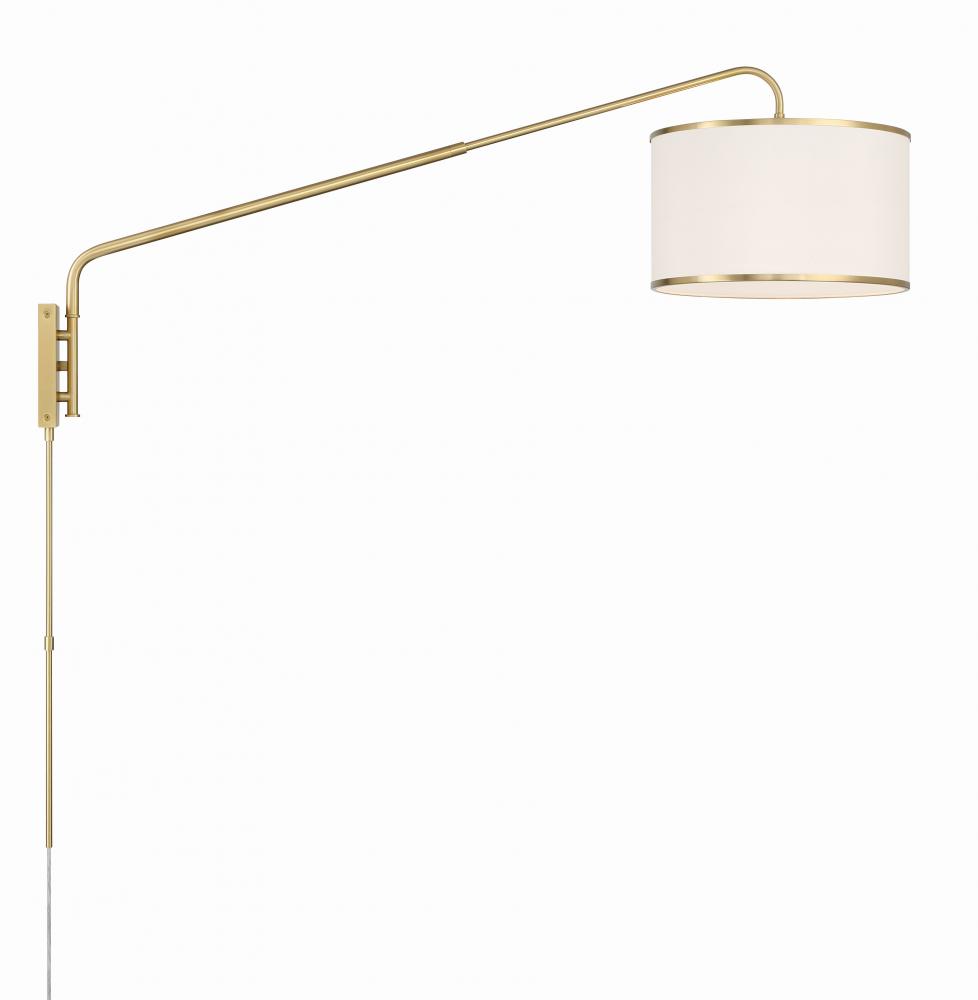 Mallory 1 Light Soft Brass Swing Arm Sconce