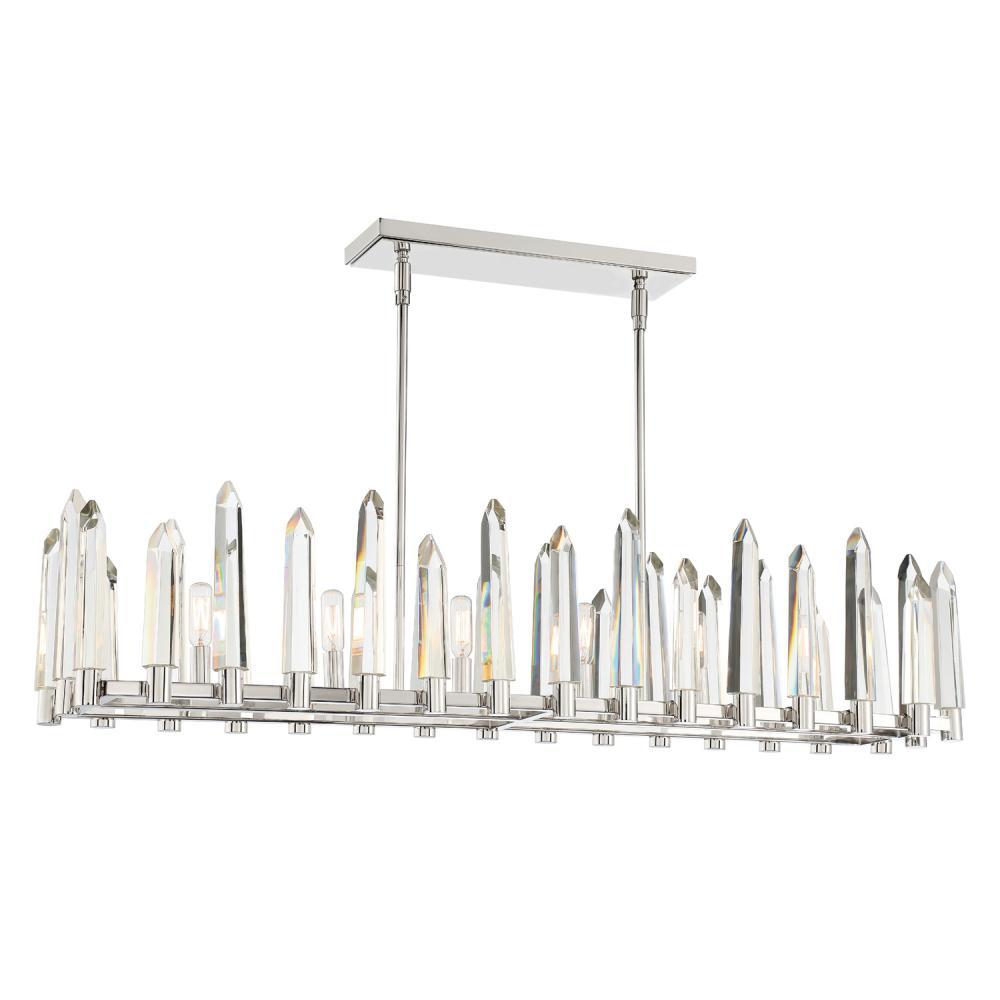 Watson 6 Light Polished Nickel Linear Chandelier