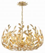 Crystorama 533-GA - Broche 6 Light Antique Gold Chandelier