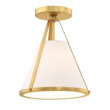 Crystorama FUL-900-GA_CEILING - Fulton 1 Light Antique Gold Semi Flush Mount