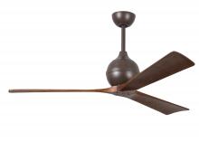 Matthews Fan Company IR3-TB-WA-60 - Irene-3 three-blade paddle fan in Textured Bronze finish with 60" solid walnut tone blades.