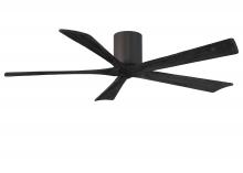  IR5H-TB-BK-60 - Irene-5H five-blade flush mount paddle fan in Textured Bronze finish with 60” solid matte black