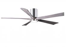 Matthews Fan Company IR5HLK-CR-BW-60 - IR5HLK five-blade flush mount paddle fan in Polished Chrome finish with 60” solid barn wood tone