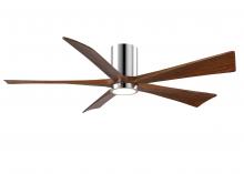 Matthews Fan Company IR5HLK-CR-WA-60 - IR5HLK five-blade flush mount paddle fan in Polished Chrome finish with 60” solid walnut tone bl