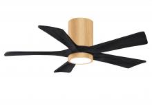 Matthews Fan Company IR5HLK-LM-BK-42 - IR5HLK five-blade flush mount paddle fan in Light Maple finish with 42” Matte Black blades and i