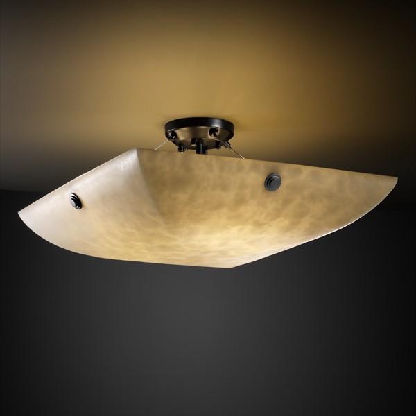 18" Semi-Flush Bowl w/ Large Square w/ Point Finials