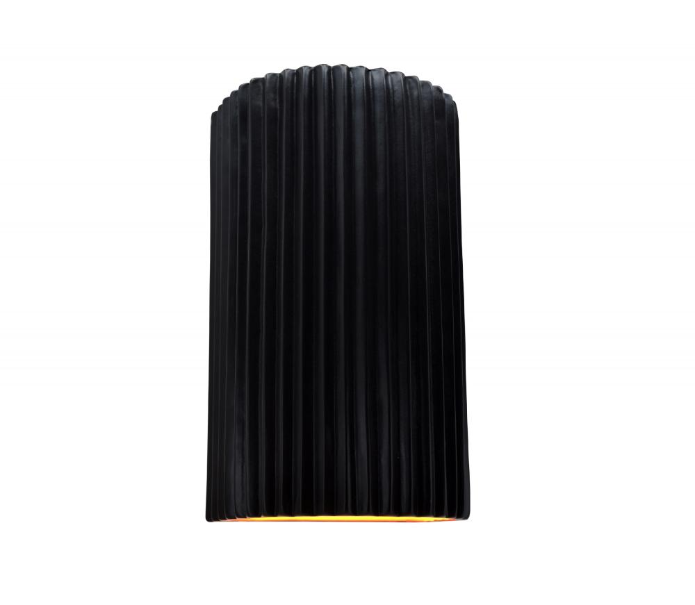 Large ADA LED Pleated Cylinder Wall Sconce (Outdoor)