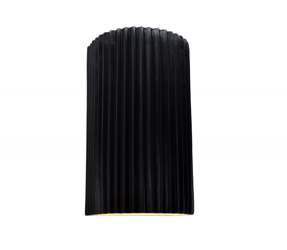 Large ADA LED Pleated Cylinder Wall Sconce (Outdoor)