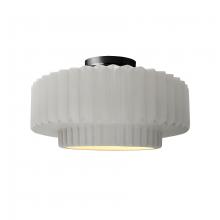 Justice Design Group CER-6373-BIS-MBLK - Medium Tier Pleated Semi-Flush