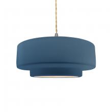 Justice Design Group CER-6543-MID-NCKL-BEIG-TWST - Medium Tier 1-Light Pendant