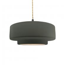 Justice Design Group CER-6543-PWGN-MBLK-BEIG-TWST - Medium Tier 1-Light Pendant