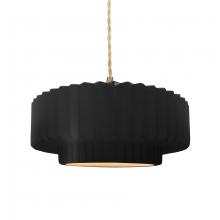 Justice Design Group CER-6553-CBGD-BRSS-BEIG-TWST - Medium Tier Pleated 1-Light Pendant