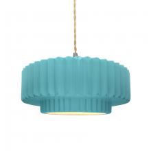 Justice Design Group CER-6553-RFPL-NCKL-BEIG-TWST - Medium Tier Pleated 1-Light Pendant