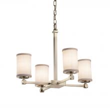 Justice Design Group FAB-8420-10-WHTE-NCKL - Tetra 5-Light Chandelier