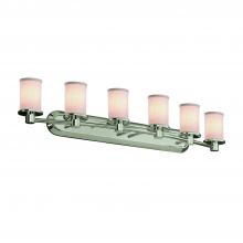 Justice Design Group FAB-8516-10-WHTE-NCKL - Rondo 6-Light Bath Bar