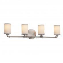 Justice Design Group FAB-8464-10-WHTE-NCKL-LED4-2800 - Bronx 4-Light LED Bath Bar