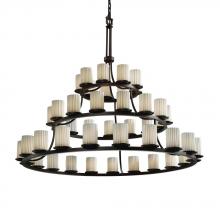 Justice Design Group POR-8714-10-SAWT-DBRZ - Dakota 45-Light 3-Tier Ring Chandelier