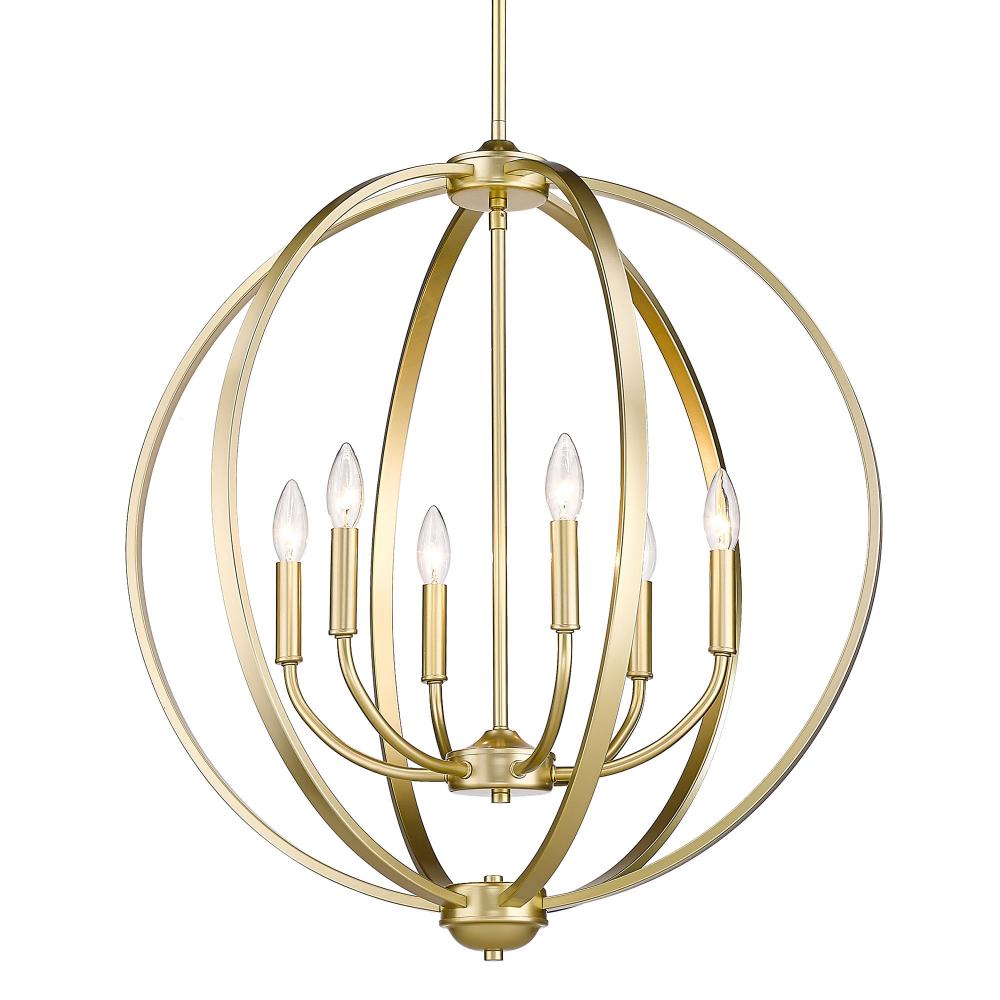 Colson OG 6 Light Chandelier in Olympic Gold