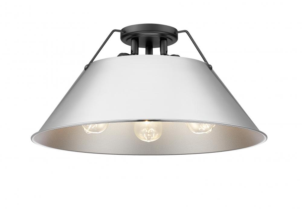 Orwell 3-Light Flush Mount in Matte Black with Chrome