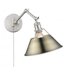 Golden 3306-A1W PW-AB - Orwell Articulating Wall Sconce in Pewter with Aged Brass