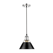 Golden 3306-S CH-BLK - Orwell 7.5" Wide Small Pendant in Chrome with Matte Black