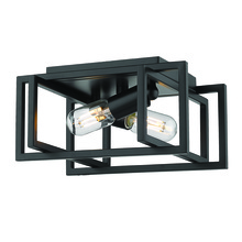  6070-FM BLK-BLK - Tribeca Flush Mount in Matte Black with Matte Black Accents