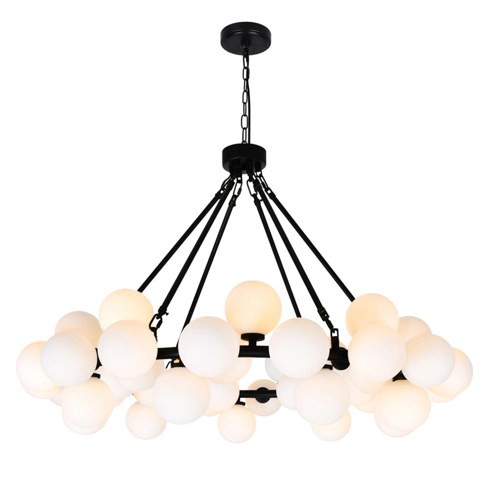 Arya 45 Light Chandelier With Black Finish