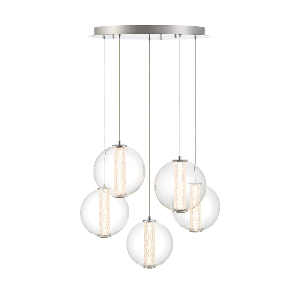 Atomo 5 Light Pendant in Chrome